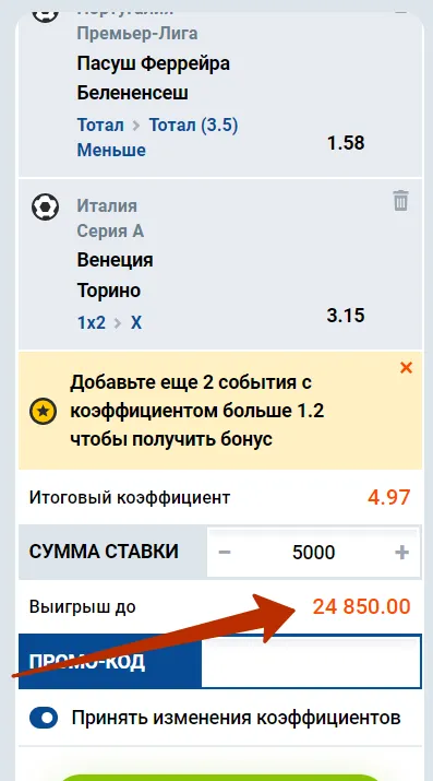 Купон и сделать ставку Купон и сделать ставку